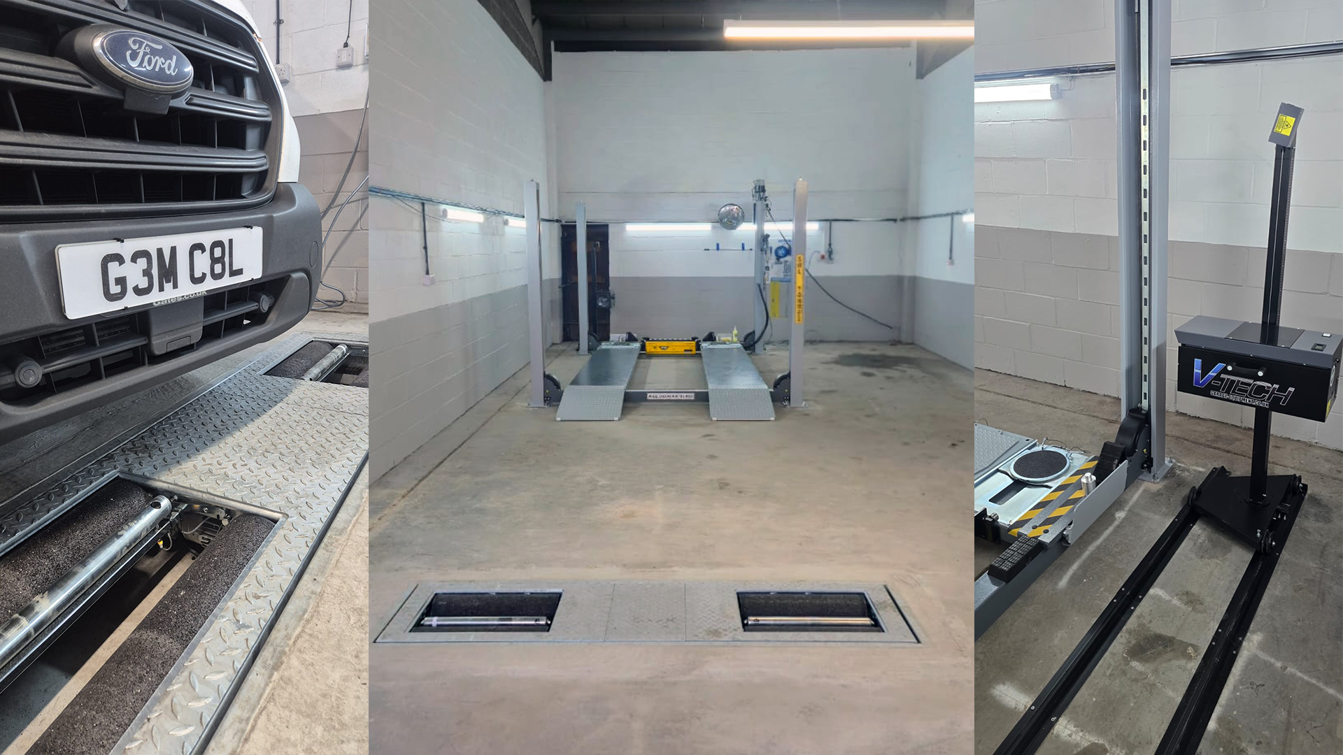 Arnold Clutch and Gearbox Centre was supplied with a full V-Tech Class 4 ATL MOT package, centred around our proven Italian 4-post Class 4 ATL lift
